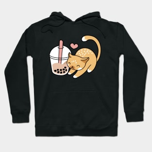 Cute Cat and Bubble Tea - Kitty Boba Tea Hoodie